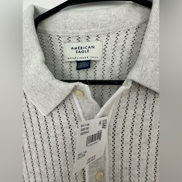 NWT AE Weekend Tipped Sweater Polo Shirt - Picture 3 of 6